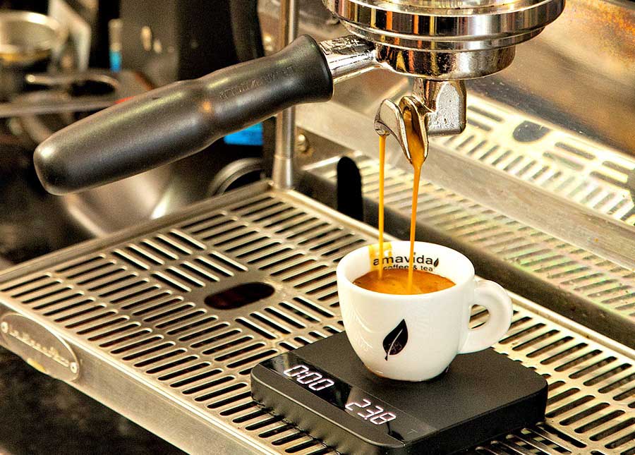 Excellent espresso shots with best espresso coffee house equipment from your local wholesale coffee partner Amavida Coffee Roasters.