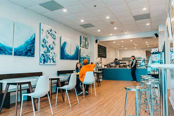 Amavida Coffee's Seaside FL cafe and local art from Anne Hunter Galleries