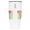 The best travel tumbler for coffee can be seen here. It is is a 16 oz stainless steel mug made by MiiR with custom pattern print.