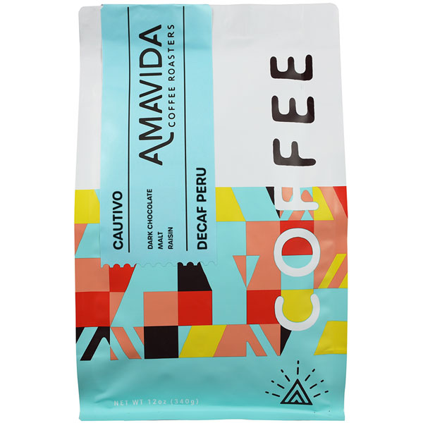 Amavida Coffee Roasters' Organic Decaf Peru, Cautivo Coffee, 12 oz Bag