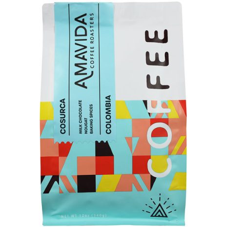 12 oz bag of Amavida Coffee Roasters organic Colombia Cosurca