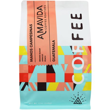 Amavida Coffee Roasters 12oz bag of Trekker Series premium Guatemalan coffee.